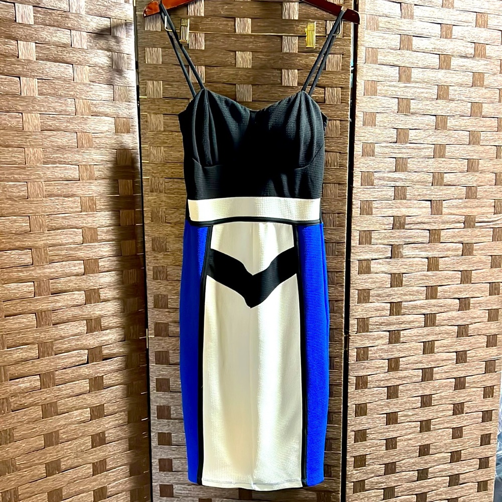 Bodycon dress, Blue, White and Black